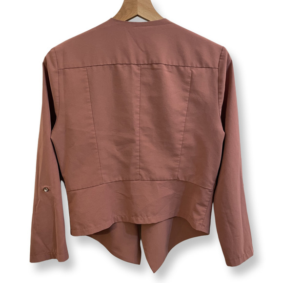 Pre-Owned Michel Lightweight Rose Open Front Blazer Jacket Size S - Picture 2 of 3